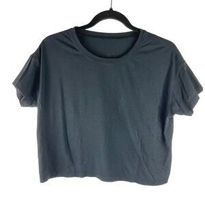 Lululemon Cate Crop Tee Black Est Size 4 Super Soft Pima Cotton